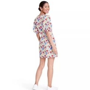 Rixo for Target Multicolor Floral Puff Sleeve Button Front Dress